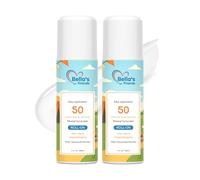 Roll-on solaire minéral SPF 50 pour enfants visage et corps, naturel, format voyage, respectueux des océans, cadeau été, Pack de 2