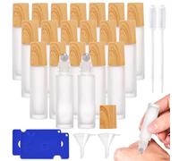 Roll On Vide 10ml, 20 Pièces Flacon Huile Essentielle Vide, Roll On Huiles Essentielles, Flacon Roll on en Verre Rechargeable avec Boules de Rouleau en Acier Inoxydable pour Huile Essentielle Parfum