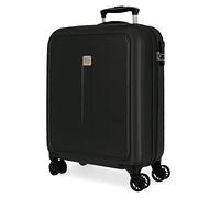 Roll Road Cambodya Valise de Cabine Noire 40 x 55 x 20 cm Rigide ABS Fermeture à Combinaison latérale 37 l 2,78 kg 4 Roues Doubles Bagages à Main