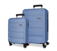 Roll Road Flex Denim Set de Bagages 46x65x25 cm Rigide ABS Fermeture à Combinaison Latérale 91L 5.7kg 4 Doubles Roues Bagage à Main