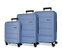 Roll Road Flex Denim Set de Bagages 52x75x30 cm Rigide ABS Fermeture à Combinaison Latérale 186L 9.5 kg 4 Doubles Roues Bagage à Main