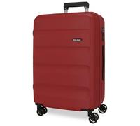 Roll Road Flex Grande Valise Bordeaux 52x75x30 cm Rigide ABS Serrure à Combinaison Latérale 97L 3.8 kg 4 Doubles Roues