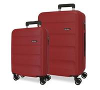 Roll Road Flex Set de Bagages Bordeaux 46x65x25 cm Rigide ABS Serrure à Combinaison Latérale 91L 5.7kg 4 Doubles Roues Bagage à Main
