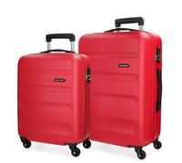Roll Road Flex Set de Bagages Rouge 55/65 cms Rigide ABS Serrure à combinaison 91L 4 roues Bagage à main