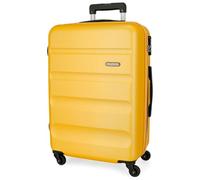 Roll Road Flex Valise Rigide fabriquée en ABS, Un matériau, Fermeture à Combinaison latérale, 4 Roues Doubles, Bagage Main, intérieur Pratique avec Un Compartiment, Ocre, Talla única, Valise Moyenne