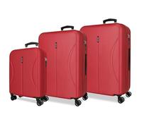 ROLL ROAD Formentera Bordeaux Set de Bagages 55/65/75 cm Rigide ABS Serrure à Combinaison Intégrée 188L 10.3kg 4 Doubles Roues Bagage à Main