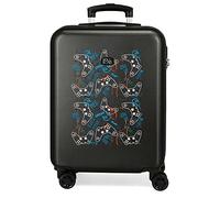 ROLL ROAD Gamers Valise de Cabine Noire 38 x 55 x 20 cm Rigide ABS Fermeture à Combinaison latérale 35 2 kg 4 Roues Doubles Bagage à Main