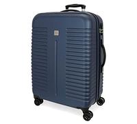 Roll Road India Valise Moyenne Bleu 48x70x27 cms Rigide ABS Serrure à combinaison 75L 3,7Kgs 4 roues doubles Extensible