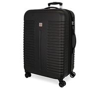 Roll Road India Valise Moyenne Noir 48x70x27 cms Rigide ABS Serrure à combinaison 75L 3,7Kgs 4 roues doubles Extensible