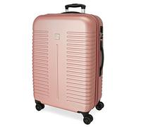 Roll Road India Valise Moyenne Rose 48 x 70 x 27 cm Rigide ABS Fermeture à Combinaison latérale 75 l 4 kg 4 Roues Doubles
