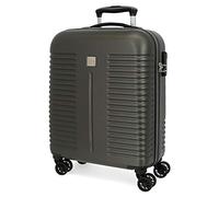 Roll Road Valise cabine India Rigide ABS 55x40x20 cm 37L Serrure 4 roues doubles Gris