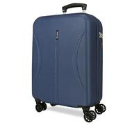 ROLL ROAD Joumma Formentera Marine Valise Cabine 38x55x20 cm Rigide ABS Cadenas à Combinaison Intégré 35L 2.6kg 4 Doubles Roues Bagage à Main