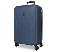 ROLL ROAD Joumma Formentera Marine Valise Moyenne 46x65x24 cm Rigide ABS Cadenas à Combinaison Intégré 56L 3.45kg 4 Doubles Roues