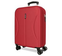 ROLL ROAD Joumma Formentera Rouge Valise Cabine 38x55x20 cm Rigide ABS Cadenas à Combinaison Intégré 35L 2.6kg 4 Doubles Roues Bagage à Main