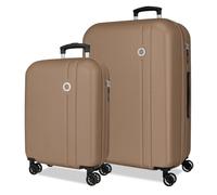 Roll Road Menorca Ensemble de valises Champagne 46 x 65 x 24 cm Rigide ABS Fermeture à Combinaison intégrée 91L 6,05 kg 4 Roues Doubles Extensible Bagage à Main