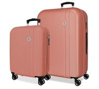 Roll Road Menorca Ensemble de valises Nude 46 x 65 x 24 cm Rigide ABS Fermeture à Combinaison intégrée 91L 6,05 kg 4 Roues Doubles Extensible Bagage à Main