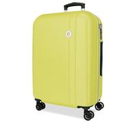 Roll Road Menorca Valise Moyenne Jaune 46 x 65 x 24 cm Rigide ABS Fermeture à Combinaison intégrée 56 L 3,45 kg 4 Roues Doubles Extensible