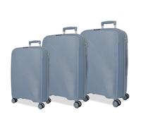 Roll Road Orbit Jeu de valises Bleues 54/64/75 cm Rigide 9,6 kg Fermeture TSA Polypropylène 9,6 kg 183L Bagage à Main, Bleu, Talla única, Jeu de valises