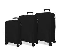 Roll Road Orbit Jeu de valises Noires 54/64/75 cm Rigide 9,6 kg Fermeture TSA Polypropylène 9,6 kg 183L Bagage à Main, Noir, Talla única, Jeu de valises
