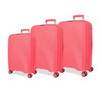 Roll Road Orbit Jeu de valises Rose 54/64/75 cm Rigide 9,6 kg Fermeture TSA Polypropylène 9,6 kg 183L Bagage à Main, Rose, Talla única, Jeu de valises