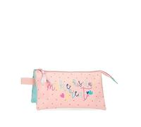 ROLL ROAD Queen of Hearts Trousse Triple Multicolore 22 x 12 x 5 cm Polyester, Multicolore, Talla única, Trousse Triple