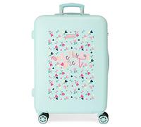 Roll Road Queen of Hearts Valise Moyenne Bleu 46x65x23 cm ABS Rigide Serrure latérale à combinaison 56L 3 kgs 4 Roues
