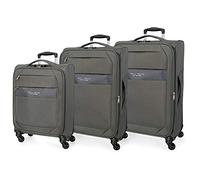 Roll Road Royce Set de Bagages Gris 55/66/76 cms Souple Polyester Serrure à combinaison 196L 4 roues Bagage à main