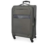 Roll Road Royce Valise Moyenne Gris 43x66x26 cms Souple Polyester Serrure à combinaison 64L 2,6Kgs 4 roues Extensible