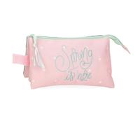 Roll Road Spring is Here Trousse Triple Rose 22 x 12 x 5 cm Polyester, Rose, Trousse Triple