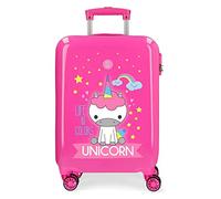 ROLL ROAD Valise cabine rigide 55 cm, Fuchsia, 38 x 55 x 20 cms