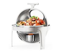 Roll Top Chafing Dish Buffet Set - Rond 6L, Chauffe-Plat Fenêtre en Verre