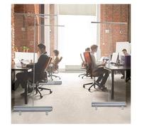 Roll Up Bannière Transparent, Écran de séparation transparent en plastique escamotable, sur pied, avec enrouleur et protection anti-éternuements.(60X160cm(23.6X63inch))