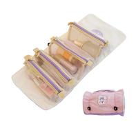 Roll Up Makeup Bag, Cosmetic Travel Bag, Sac de toilette détachable, Foldable Travel Bag, Hangable Makeup Organizer, 4 en 1 Makeup Bag, Organisateur de toilette pour les femmes, Portable Toiletry,