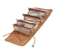 Roll Up Makeup Bag, Roll Up Toiletry Bag | Sac cosmétique de voyage, Sacs portables, Organisateur de voyage pliable pour articles de toilette et soins des pieds, Café foncé, Voir la description