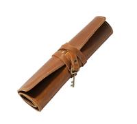 Roll Up Pencil Case - Vintage Leather Multi Partment Stationery Pouch | Étui à crayons vintage en cuir avec plusieurs compartiments pour stylos et stations, convient pour l'école, le bureau
