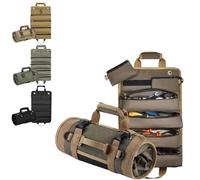Roll Up Tool Bag,Heavy Duty Waterproof Portable Tool Roll with Detachable Pouches,Ideal Gift for Mechanics,Electricians & Dad (Color1)