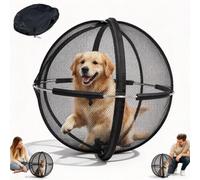Rollable Panoramic Mesh Outdoor Cat Enclosure | Pop-Up Foldable Design, 360° Breathable Mesh, Escape-Proof Zipper, 27" Diameter(A)