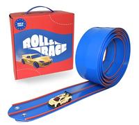 RollAndRace Circuit Voiture Flexible 400 cm - Made in Europe - Flexible Car Track - Piste de Voitures Enroulable - Circuit Cars - Cadeau Garcon - Jeu Enfant - Race Car Wheels