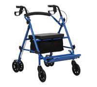 Rollator Déambulateur 3 en 1 pliable avec repose-pieds, siège et pneus en caoutchouc, poids léger, charge maximale : 180 kg, chaise de transport, avec siège de frein et dossier, pour personnes âgées