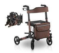 Rollator Vital en aluminium avec siège Marron