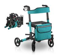 Rollator Vital en aluminium avec siège Pétrole