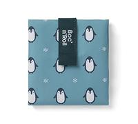 ROLL'EAT ® Boc'n'Roll Animals Sac à sandwich réutilisable pour sandwich, sac alimentaire respectueux de l'environnement, réutilisable et lavable, motif pingouin