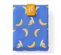 Roll'eat ® Boc'n'Roll Fruits Design Banane | Emballage sandwich réutilisable et lavable | Boîte à nourriture écologique sans BPA | Sac en tissu pour le gouter