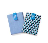 Roll'eat ® | Pack de 2 Sacs pour le Goûter | Sac pour Sandwichs avec Emballage Réutilisable, Porte-Aliments Écologique sans BPA, Sac en Tissu, Couleur Bleu