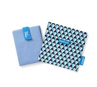 Roll'eat ® | Pack de 2 Sacs pour le Goûter | Sac pour Sandwichs avec Emballage Réutilisable, Porte-Aliments Écologique sans BPA, Sac en Tissu, Couleur Bleu