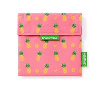 Roll'eat ® Snack'n'Go Fruits Design Ananas | Sac Snack en tissu réutilisable et lavable | Emballage sandwich | Support alimentaire écologique sans BPA