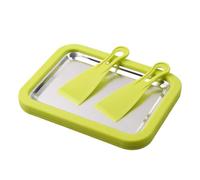 Rolled Ice Cream Kit - Fried Yogourt Machine, Stainless Steel Portable Bar Supplies With 2 Scrapers, Portable Ice Cream Maker, Freezy Bake Ices Creams Maker For Home Kitchen Kids Family Party Outdoor