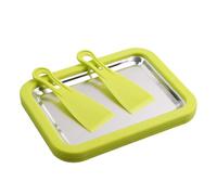 Rolled Ice Cream Tray - Food-Grade Stainless Steel Portable Bar Supplies with 2 Scrapers | Ice Cream Cold Plate,for Shop Party Outdoor Kitchen Cafe Home Summer Snacks Christmas Birthday Event