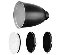 Rollei 28177 Kit réflecteur 45° avec grids, réflecteur 45° avec 3 grilles différentes et Un Chiffon diffuseur pour Une Diffusion optimale de la lumière, connecteur Bowens de Type S, Noir