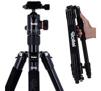 Rollei C5i Trepied Appareil Photo, 156cm Trepied Photo Voyage en Aluminium Portable avec Téléphone Support Trépied Camera pour Sony Canon Nikon DSLR (Noir), Trépied-Appareil-Photo-Tripod-Voyage